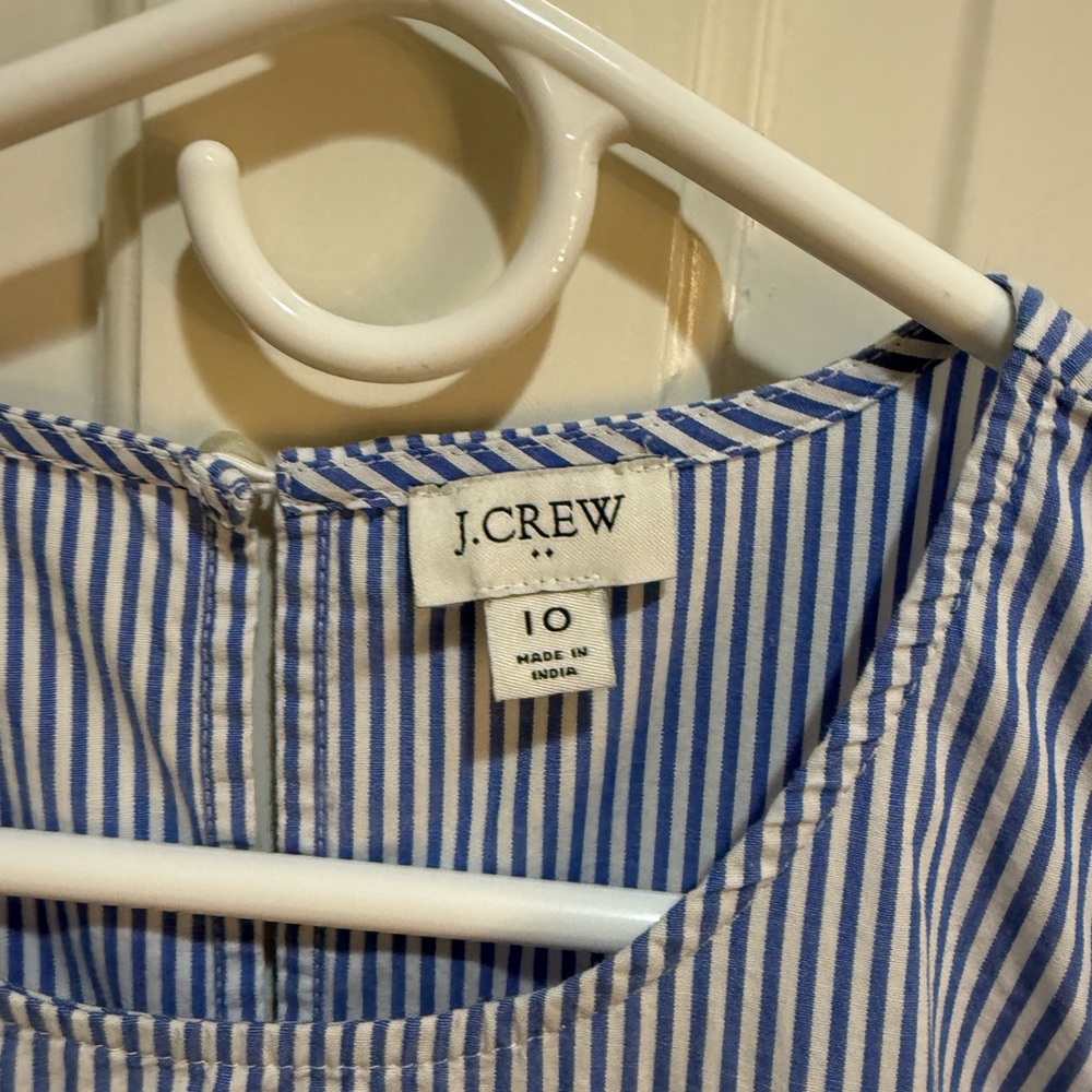 J.Crew Factory Blue Striped Sleeveless Dress - Picture 2 of 6